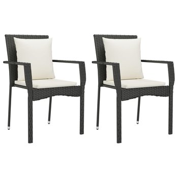 Krzesła ogrodowe polirattan 59x53,5x88 czarne/krem - Zakito Europe