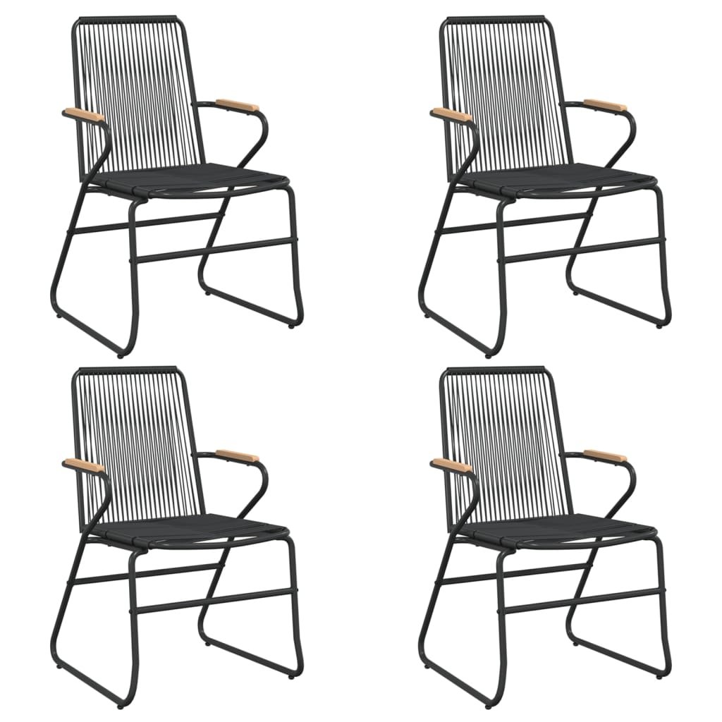 Фото - Садові меблі Krzesła ogrodowe rattan PVC, 58x59x85,5 cm, czarne