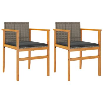 Krzesła ogrodowe rattanowe 55x55x78 szare - Zakito
