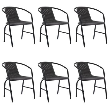 Krzesła ogrodowe rattanowe, 62x55x74 cm, czarne - Zakito