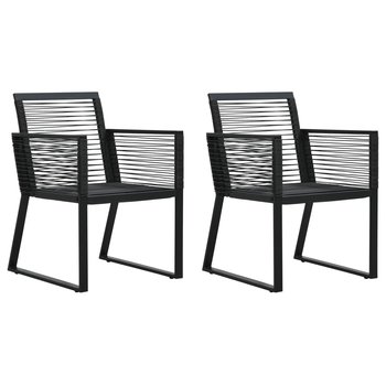 Krzesła ogrodowe rattanowe, czarne, 53x57x77 cm - Zakito