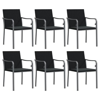Krzesła ogrodowe rattanowe czarne 56x59x84 cm z po - Zakito Europe