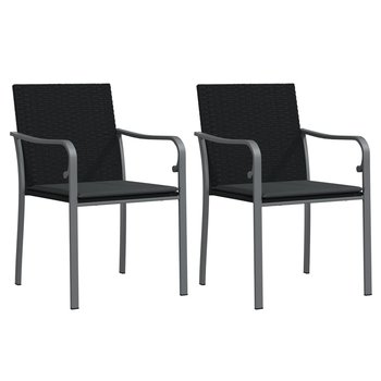 Krzesła ogrodowe rattanowe, czarne, 56x59x84 cm, z - Zakito