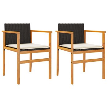 Krzesła ogrodowe rattanowe czarne z poduszkami, 55 - Zakito