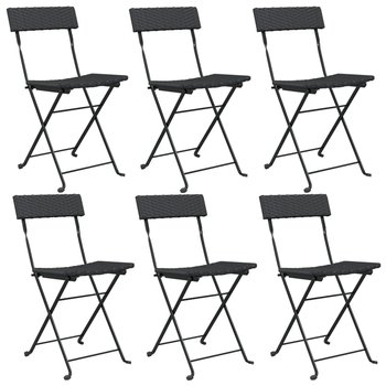 Krzesła ogrodowe składane rattanowe czarne 40x45x7 - Zakito