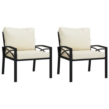 Krzesła ogrodowe stalowe czarne/piaskowe 68x76x79 - Zakito Europe