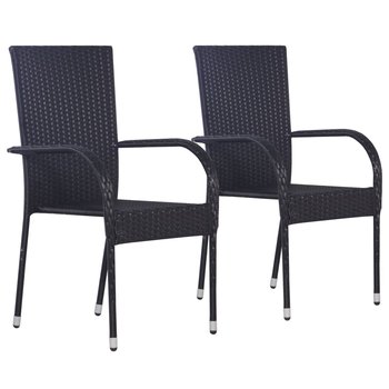 Krzesła ogrodowe VIDAXL, 2 szt., czarne, 55,5x53,5x95 cm - vidaXL