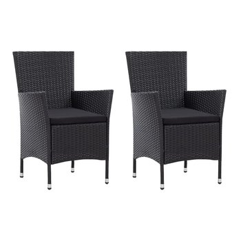 Krzesła ogrodowe vidaXL, 2 szt., czarne, polirattanowe - vidaXL