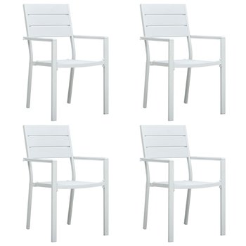 Krzesła ogrodowe VidaXL, białe, HDPE o wyglądzie drewna, 4 sztuki - vidaXL