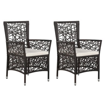 Krzesła ogrodowe vidaXL, brązowe, 58x61x88 cm, 2 sztuki - vidaXL