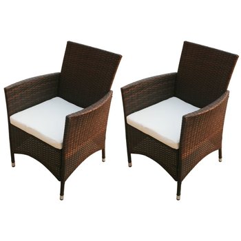 Krzesła ogrodowe VIDAXL, brązowe, 58x61x88 cm, 2 sztuki - vidaXL