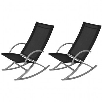 Krzesła ogrodowe vidaXL, bujane, czarne, 53x92x86 cm, 2 sztuki - vidaXL