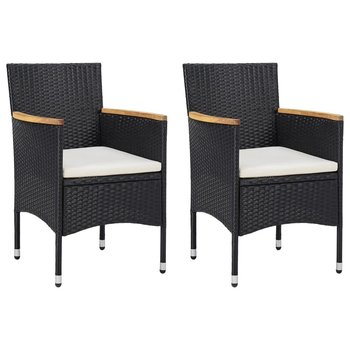 Krzesła ogrodowe VIDAXL, czarne, 2 szt. - vidaXL