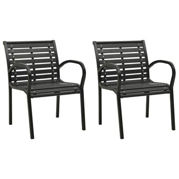 Krzesła ogrodowe VIDAXL, czarne, 56x60x80 cm, 2 szt. - vidaXL
