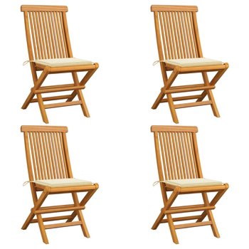 Krzesła ogrodowe VIDAXL, kremowe, 47x60x89 cm,  4 szt. - vidaXL