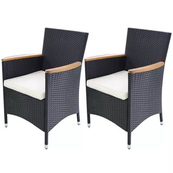 Krzesła ogrodowe vidaXL, rattanowe, czarne, 59x60x88 cm, 2 sztuki - vidaXL