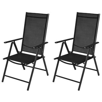 Krzesła ogrodowe VIDAXL składane, aluminiowe, czarne, 54x73x107 cm, 2 sztuki - vidaXL