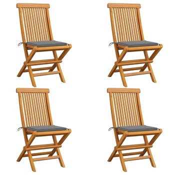 Krzesła ogrodowe VIDAXL, szare, 47x60x89 cm,  4 szt. - vidaXL