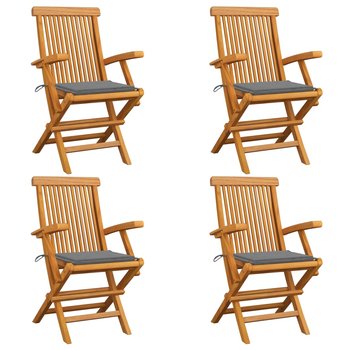 Krzesła ogrodowe VIDAXL, szare, 55x60x89 cm, 4 szt. - vidaXL
