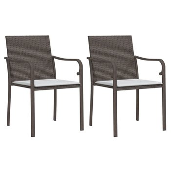 Krzesła ogrodowe z poduszkami, 2 szt., brązowe, 56 - vidaXL
