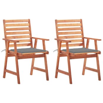 Krzesła ogrodowe z poduszkami, 2 szt., lite drewno akacjowe - vidaXL