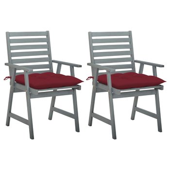 Krzesła ogrodowe z poduszkami, 2 szt., lite drewno akacjowe - vidaXL