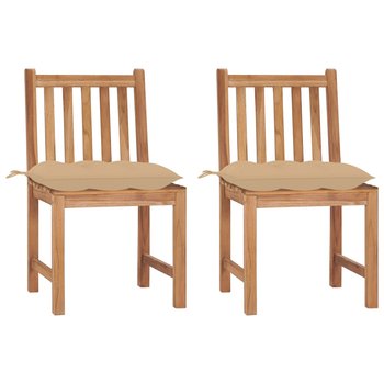 Krzesła ogrodowe z poduszkami, 2 szt., lite drewno tekowe - vidaXL