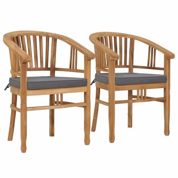 Krzesła ogrodowe z poduszkami, 2 szt., lite drewno tekowe - vidaXL
