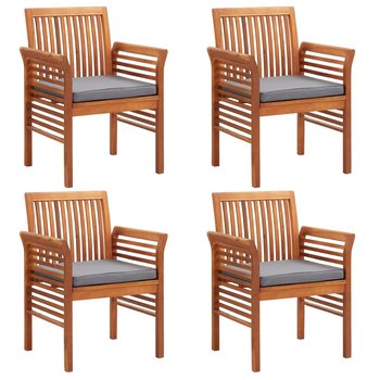 Krzesła ogrodowe z poduszkami, 4 szt., lite drewno akacjowe - vidaXL