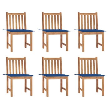 Krzesła ogrodowe z poduszkami, 6 szt., lite drewno tekowe - vidaXL