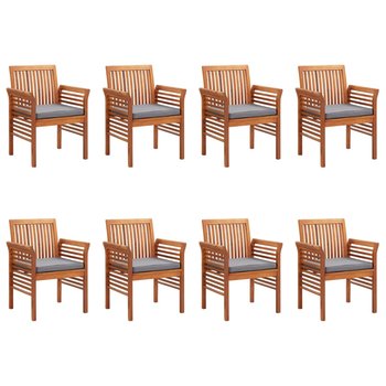 Krzesła ogrodowe z poduszkami, 8 szt., lite drewno akacjowe - vidaXL