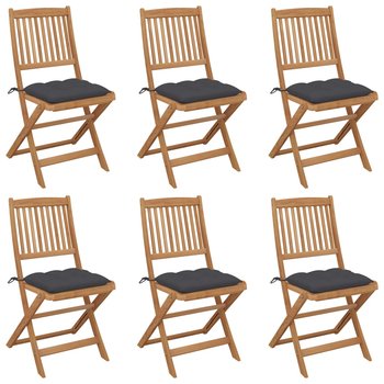 Krzesła ogrodowe z poduszkami, akacjowy, antracyt, - Zakito Europe