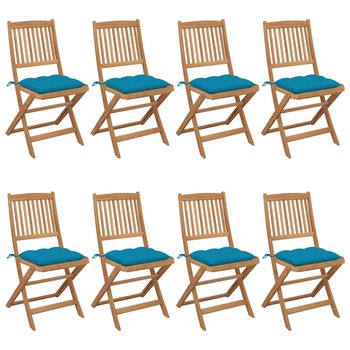 Krzesła ogrodowe z poduszkami, lite drewno akacjow - Zakito
