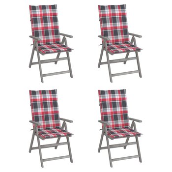 Krzesła ogrodowe z poduszkami - szare, drewno akac - Zakito Europe
