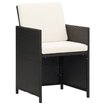 Krzesła rattanowe 2 szt. czarne, 52x56x85 cm, krem - Zakito Europe