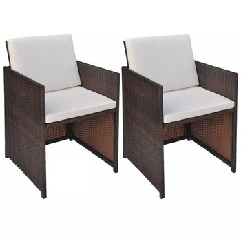 Krzesła rattanowe vidaXL, białe, 52x56x85 cm, 2 sztuki - vidaXL