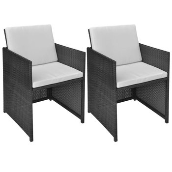 Krzesła rattanowe vidaXL, czarne, 58x61x88 cm, 2 sztuki - vidaXL