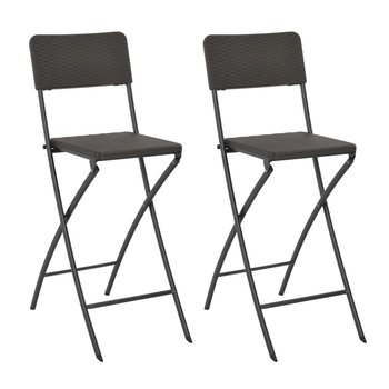 Krzesła składane barowe, 2 szt., brązowe, 45x63x114 cm - vidaXL