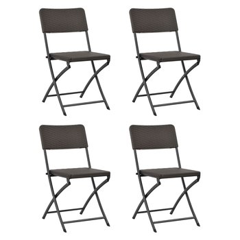 Krzesła składane ogrodowe, 4 szt., brązowe, 45x54x81 cm - vidaXL