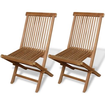 Krzesła składane VIDAXL, brązowe, 47x60x89 cm, 2 sztuki - vidaXL