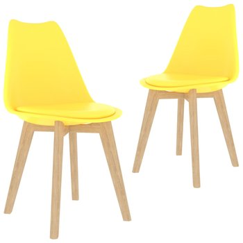 Krzesła stołowe, 2 szt., żółte, plastik - vidaXL