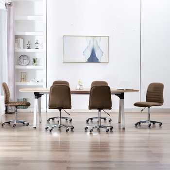 Krzesła stołowe, 6 szt., brązowe, tapicerowane tkaniną - vidaXL