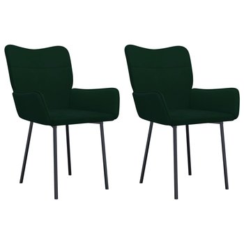 Krzesła stołowe aksamitne ciemnozielone 55x58,5x81 - Zakito Europe
