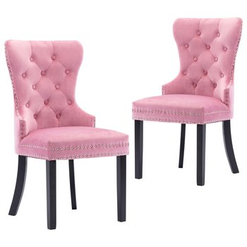 Krzesła stołowe aksamitne różowe 51x59x98,5 cm - Zakito Europe