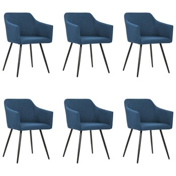 Krzesła stołowe VIDAXL, niebieskie, 54x62x80 cm, 6 szt. - vidaXL