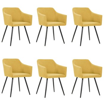 Krzesła stołowe VIDAXL, żółte, 54x62x80 cm, 6 szt. - vidaXL