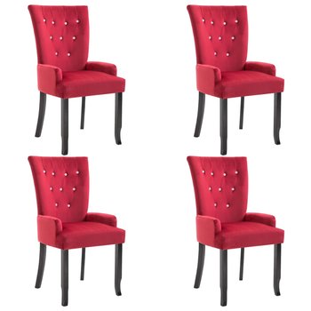 Krzesła stołowe z aksamitu czerwone 54x56x106 cm, - Zakito Europe