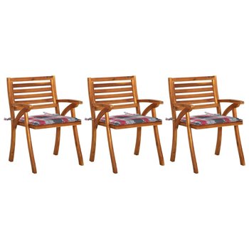 Krzesła stołowe z poduszką akacjowe 59x59x87 czerw - Zakito Europe