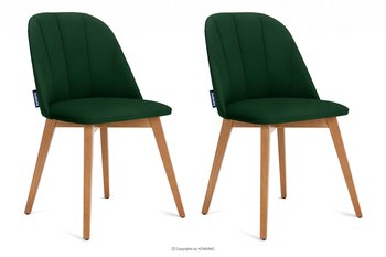 Krzesła tapicerowane welurowe butelkowa zieleń 2szt RIFO Konsimo - Konsimo