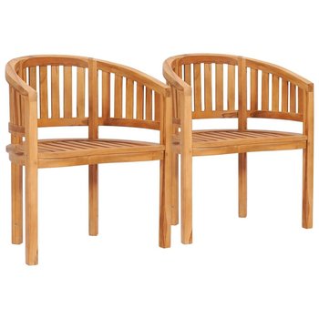 Krzesła w kształcie banana VidaXL, lite drewno tekowe, 2 sztuki - vidaXL